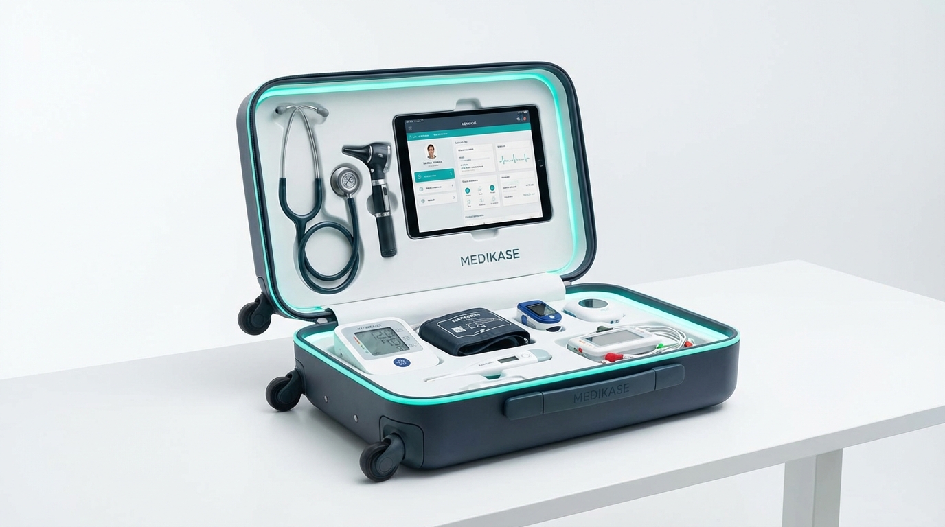 Mallette de télémédecine MC-Services avec 12 dispositifs médicaux connectés